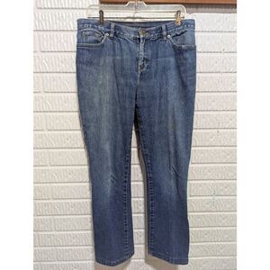 Lauren Jeans Co. By Ralph Lauren Women's Blue Medium-Wash Denim Jeans Pre-Loved
